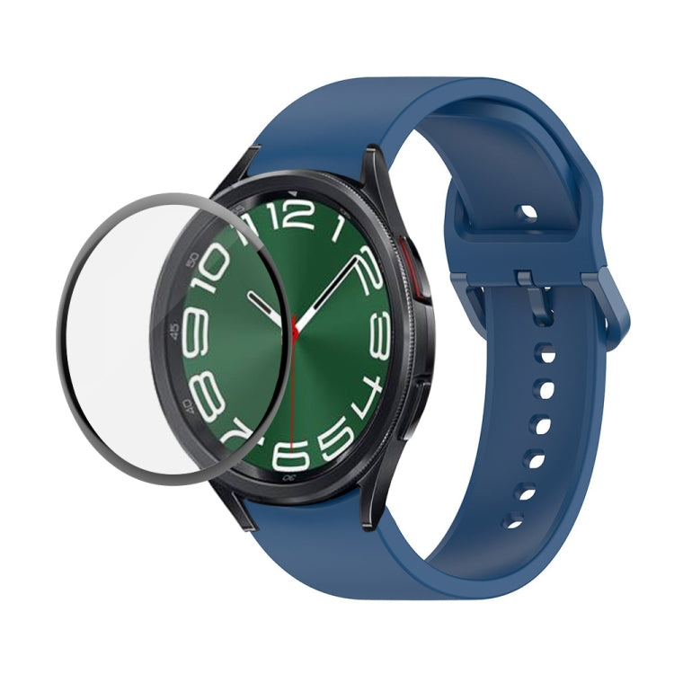 Kit JUNSUNMAY Bracelet Réglable en Silicone + Protection d'Écran PMMA Couverture Intégrale, Pour Samsung Galaxy Watch6 Classic 47mm, Pour Samsung Galaxy Watch6 44mm, Pour Samsung Galaxy Watch6 40mm