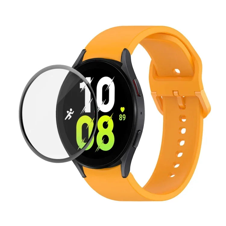 Kit bracelet réglable en silicone + protection d'écran intégrale en PMMA JUNSUNMAY, pour Samsung Galaxy Watch5 40mm, pour Samsung Galaxy Watch4 44mm, pour Samsung Galaxy Watch4 40mm
