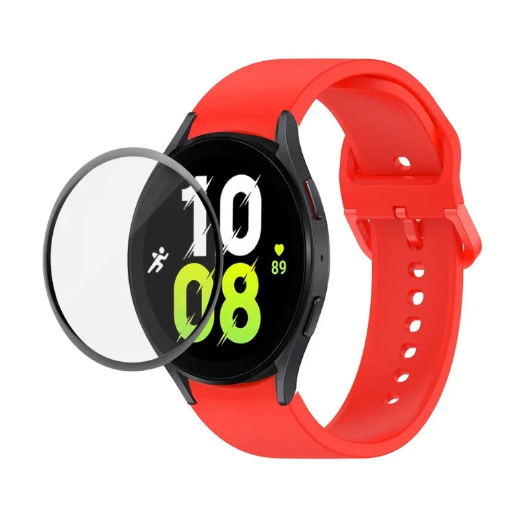 Kit bracelet réglable en silicone + protection d'écran intégrale en PMMA JUNSUNMAY, pour Samsung Galaxy Watch5 40mm, pour Samsung Galaxy Watch4 44mm, pour Samsung Galaxy Watch4 40mm