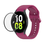 Kit bracelet réglable en silicone + protection d'écran intégrale en PMMA JUNSUNMAY, pour Samsung Galaxy Watch5 40mm, pour Samsung Galaxy Watch4 44mm, pour Samsung Galaxy Watch4 40mm