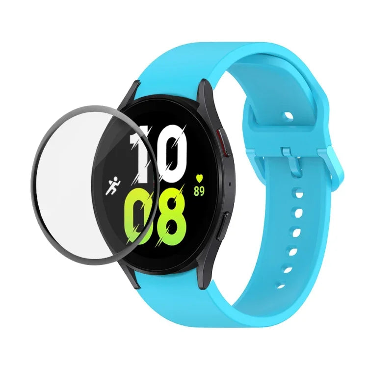 Kit bracelet réglable en silicone + protection d'écran intégrale en PMMA JUNSUNMAY, pour Samsung Galaxy Watch5 40mm, pour Samsung Galaxy Watch4 44mm, pour Samsung Galaxy Watch4 40mm