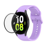 Kit bracelet réglable en silicone + protection d'écran intégrale en PMMA JUNSUNMAY, pour Samsung Galaxy Watch5 40mm, pour Samsung Galaxy Watch4 44mm, pour Samsung Galaxy Watch4 40mm