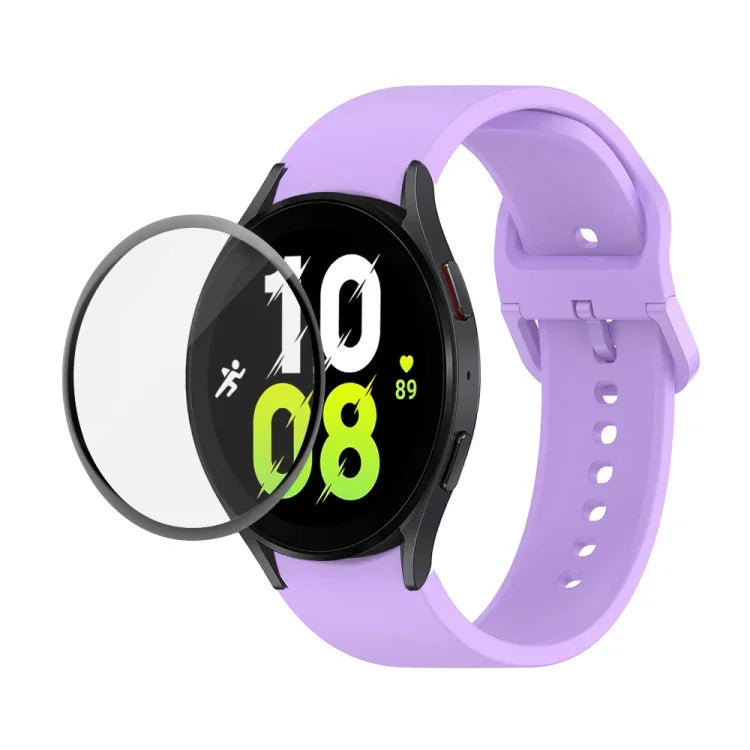 Kit bracelet réglable en silicone + protection d'écran intégrale en PMMA JUNSUNMAY, pour Samsung Galaxy Watch5 40mm, pour Samsung Galaxy Watch4 44mm, pour Samsung Galaxy Watch4 40mm