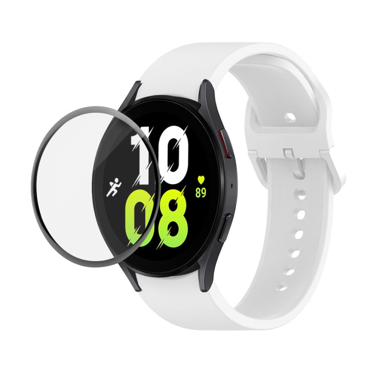 JUNSUNMAY Bracelet réglable en silicone + Kit de protection d'écran PMMA à couverture complète, Pour Samsung Galaxy Watch6 Classic 43mm, Pour Samsung Galaxy Watch5 44mm, Pour Samsung Galaxy Watch5 Pro 45mm