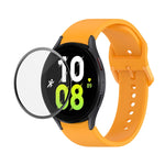 JUNSUNMAY Bracelet réglable en silicone + Kit de protection d'écran PMMA à couverture complète, Pour Samsung Galaxy Watch6 Classic 43mm, Pour Samsung Galaxy Watch5 44mm, Pour Samsung Galaxy Watch5 Pro 45mm