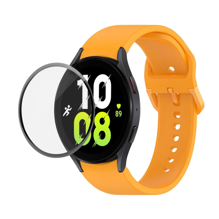 JUNSUNMAY Bracelet réglable en silicone + Kit de protection d'écran PMMA à couverture complète, Pour Samsung Galaxy Watch6 Classic 43mm, Pour Samsung Galaxy Watch5 44mm, Pour Samsung Galaxy Watch5 Pro 45mm