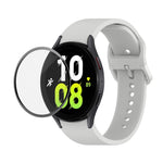 JUNSUNMAY Bracelet réglable en silicone + Kit de protection d'écran PMMA à couverture complète, Pour Samsung Galaxy Watch6 Classic 43mm, Pour Samsung Galaxy Watch5 44mm, Pour Samsung Galaxy Watch5 Pro 45mm