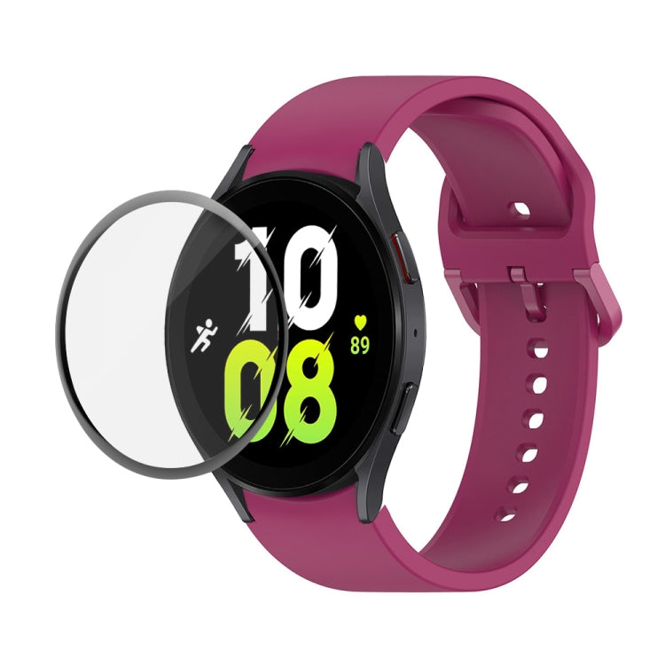 JUNSUNMAY Bracelet réglable en silicone + Kit de protection d'écran PMMA à couverture complète, Pour Samsung Galaxy Watch6 Classic 43mm, Pour Samsung Galaxy Watch5 44mm, Pour Samsung Galaxy Watch5 Pro 45mm