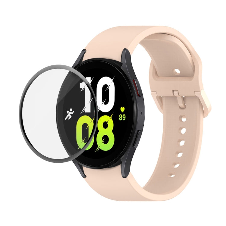 JUNSUNMAY Bracelet réglable en silicone + Kit de protection d'écran PMMA à couverture complète, Pour Samsung Galaxy Watch6 Classic 43mm, Pour Samsung Galaxy Watch5 44mm, Pour Samsung Galaxy Watch5 Pro 45mm