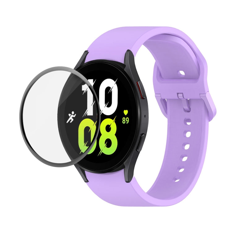 JUNSUNMAY Bracelet réglable en silicone + Kit de protection d'écran PMMA à couverture complète, Pour Samsung Galaxy Watch6 Classic 43mm, Pour Samsung Galaxy Watch5 44mm, Pour Samsung Galaxy Watch5 Pro 45mm