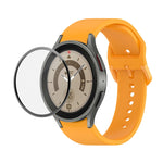 JUNSUNMAY Bracelet réglable en silicone + Kit de protection d'écran PMMA à couverture complète, Pour Samsung Galaxy Watch6 Classic 43mm, Pour Samsung Galaxy Watch5 44mm, Pour Samsung Galaxy Watch5 Pro 45mm