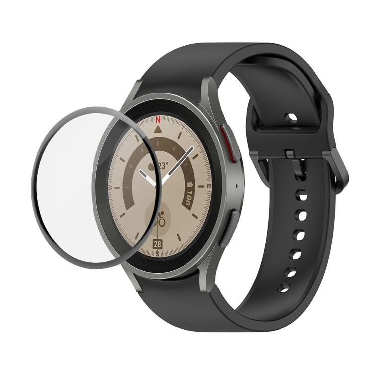 JUNSUNMAY Bracelet réglable en silicone + Kit de protection d'écran PMMA à couverture complète, Pour Samsung Galaxy Watch6 Classic 43mm, Pour Samsung Galaxy Watch5 44mm, Pour Samsung Galaxy Watch5 Pro 45mm