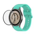JUNSUNMAY Bracelet réglable en silicone + Kit de protection d'écran PMMA à couverture complète, Pour Samsung Galaxy Watch6 Classic 43mm, Pour Samsung Galaxy Watch5 44mm, Pour Samsung Galaxy Watch5 Pro 45mm