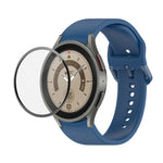 JUNSUNMAY Bracelet réglable en silicone + Kit de protection d'écran PMMA à couverture complète, Pour Samsung Galaxy Watch6 Classic 43mm, Pour Samsung Galaxy Watch5 44mm, Pour Samsung Galaxy Watch5 Pro 45mm