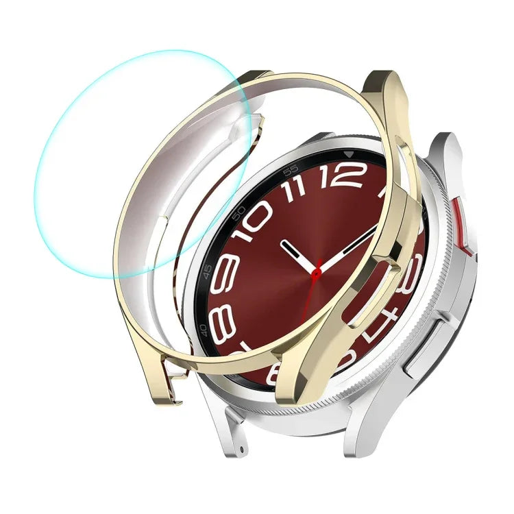 Coque souple en TPU électroplaquée ENKAY Hat-Prince + protecteur d'écran en verre 9H de 0,2 mm, pour Samsung Galaxy Watch6 Classic 47 mm, pour Samsung Galaxy Watch6 Classic 43 mm