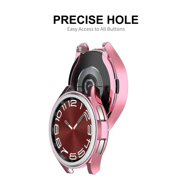 Coque souple en TPU électroplaquée ENKAY Hat-Prince + protecteur d'écran en verre 9H de 0,2 mm, pour Samsung Galaxy Watch6 Classic 47 mm, pour Samsung Galaxy Watch6 Classic 43 mm