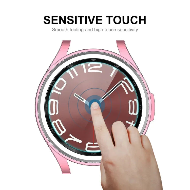 Coque souple en TPU électroplaquée ENKAY Hat-Prince + protecteur d'écran en verre 9H de 0,2 mm, pour Samsung Galaxy Watch6 Classic 47 mm, pour Samsung Galaxy Watch6 Classic 43 mm