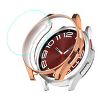 Coque souple en TPU électroplaquée ENKAY Hat-Prince + protecteur d'écran en verre 9H de 0,2 mm, pour Samsung Galaxy Watch6 Classic 47 mm, pour Samsung Galaxy Watch6 Classic 43 mm