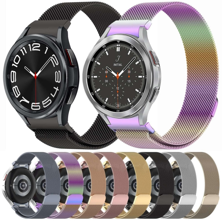 Bracelet de montre en métal magnétique style bouton Milan, pour Samsung Galaxy Watch 6 Classic, pour Samsung Galaxy Watch5 / 5 Pro, pour Samsung Galaxy Watch4 / 4 Classic 46mm, pour Samsung Galaxy Watch3 41mm