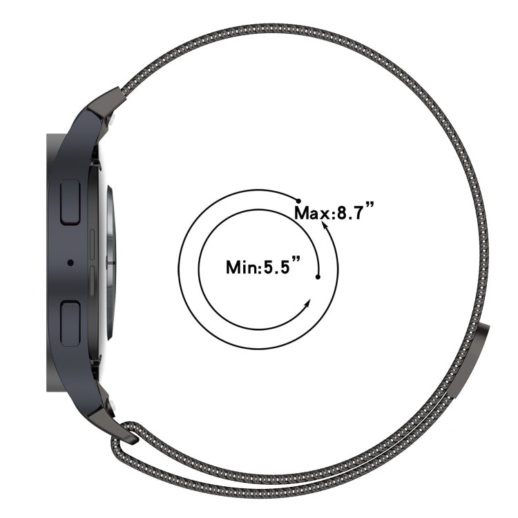 Bracelet de montre en métal magnétique style bouton Milan, pour Samsung Galaxy Watch 6 Classic, pour Samsung Galaxy Watch5 / 5 Pro, pour Samsung Galaxy Watch4 / 4 Classic 46mm, pour Samsung Galaxy Watch3 41mm
