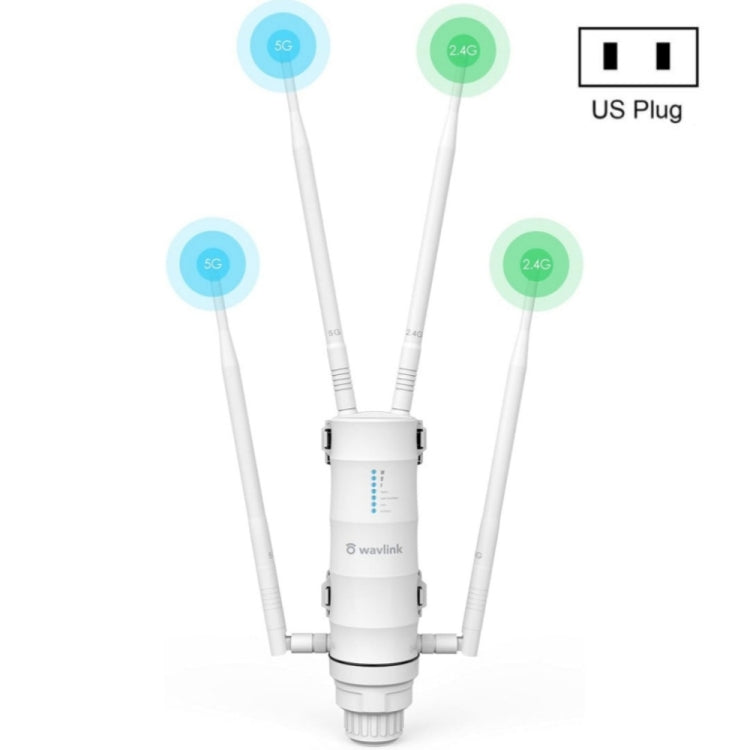 Routeur sans fil extérieur WAVLINK WN572HP3 AC1200 double bande étanche Extenseur WiFi, Prise US, Prise EU, Prise UK, Prise AU