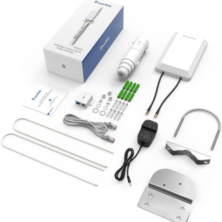 Extenseur WiFi extérieur étanche WAVLINK WN570HP2 300Mbps Répéteur AP sans fil, Prise US, Prise EU
