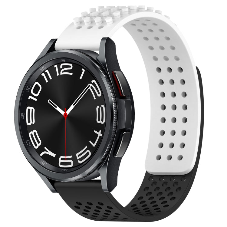 Bracelet de montre en silicone respirant à trous 20mm avec points 3D, pour Samsung Galaxy Watch 6 Classic 47mm, pour Samsung Galaxy Watch 6 44mm, pour Samsung Galaxy Watch 6 40mm