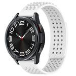 Bracelet de montre en silicone respirant à trous 20mm avec points 3D, pour Samsung Galaxy Watch 6 Classic 47mm, pour Samsung Galaxy Watch 6 44mm, pour Samsung Galaxy Watch 6 40mm