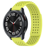 Bracelet de montre en silicone respirant à trous 20mm avec points 3D, pour Samsung Galaxy Watch 6 Classic 43mm, pour Samsung Galaxy Watch 5 Pro édition golf, pour Samsung Galaxy Watch 5 édition golf