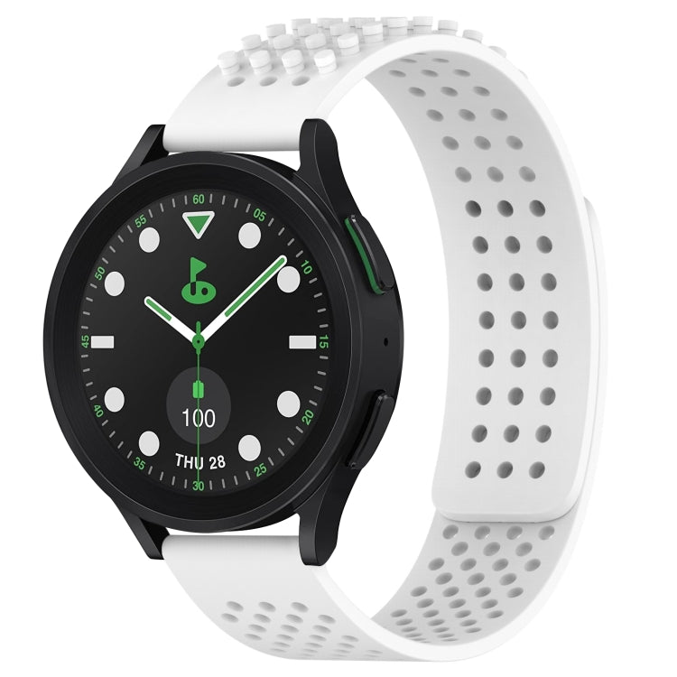 Bracelet de montre en silicone respirant à trous 20mm avec points 3D, pour Samsung Galaxy Watch 6 Classic 43mm, pour Samsung Galaxy Watch 5 Pro édition golf, pour Samsung Galaxy Watch 5 édition golf