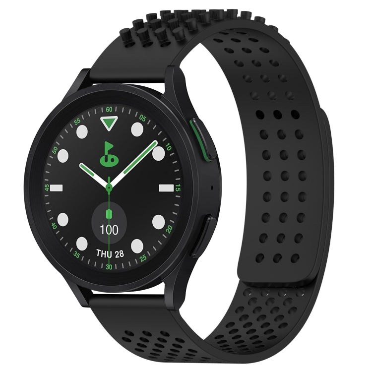 Bracelet de montre en silicone respirant à trous 20mm avec points 3D, pour Samsung Galaxy Watch 6 Classic 43mm, pour Samsung Galaxy Watch 5 Pro édition golf, pour Samsung Galaxy Watch 5 édition golf