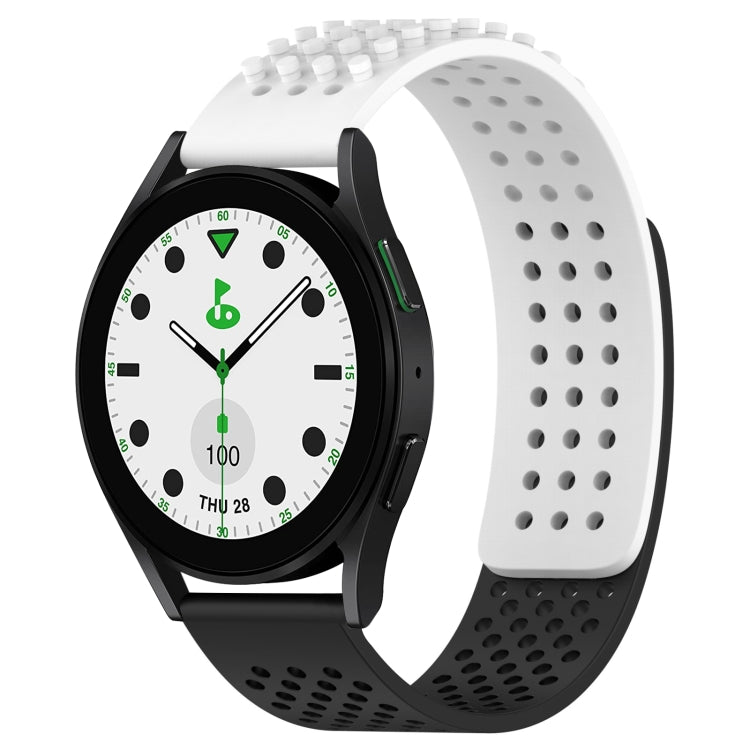 Bracelet de montre en silicone respirant à trous 20mm avec points 3D, pour Samsung Galaxy Watch 6 Classic 43mm, pour Samsung Galaxy Watch 5 Pro édition golf, pour Samsung Galaxy Watch 5 édition golf