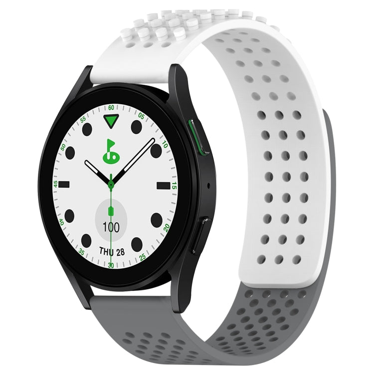 Bracelet de montre en silicone respirant à trous 20mm avec points 3D, pour Samsung Galaxy Watch 6 Classic 43mm, pour Samsung Galaxy Watch 5 Pro édition golf, pour Samsung Galaxy Watch 5 édition golf