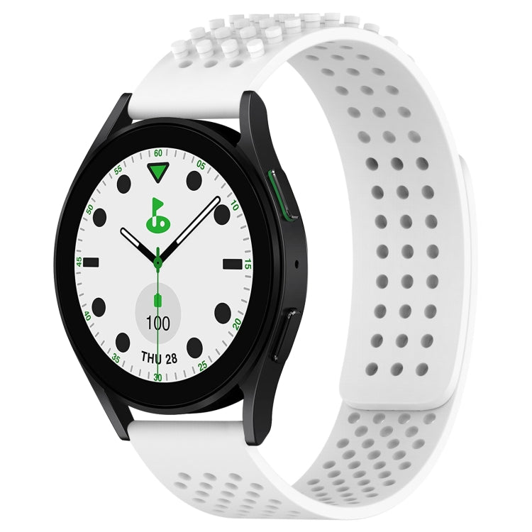 Bracelet de montre en silicone respirant à trous 20mm avec points 3D, pour Samsung Galaxy Watch 6 Classic 43mm, pour Samsung Galaxy Watch 5 Pro édition golf, pour Samsung Galaxy Watch 5 édition golf