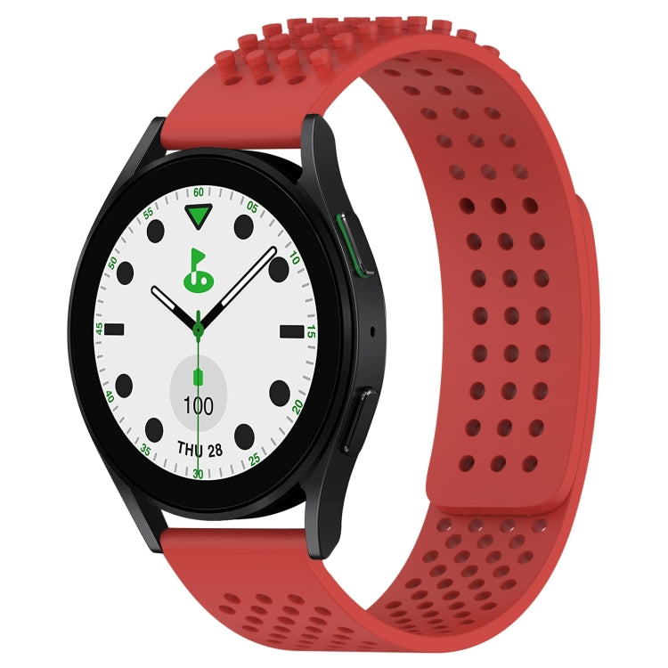 Bracelet de montre en silicone respirant à trous 20mm avec points 3D, pour Samsung Galaxy Watch 6 Classic 43mm, pour Samsung Galaxy Watch 5 Pro édition golf, pour Samsung Galaxy Watch 5 édition golf