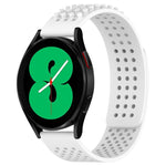 Bracelet de montre en silicone respirant à trous 20mm avec points 3D, pour Samsung Galaxy Watch 4 44mm, pour Samsung Galaxy Watch 4 40mm, pour Samsung Galaxy Watch 4 Classic 46mm