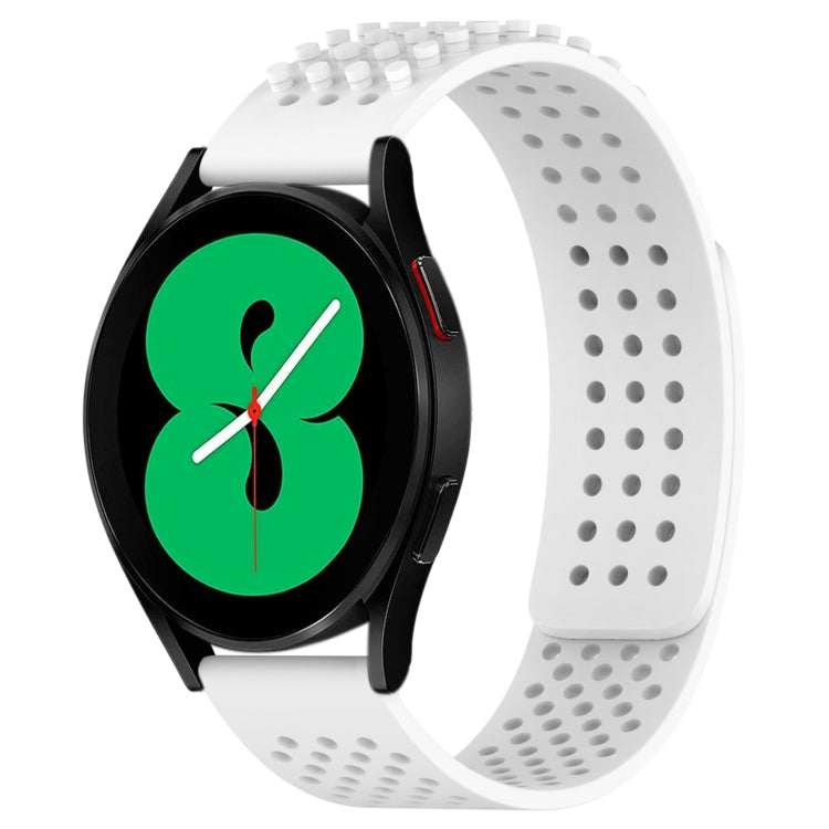 Bracelet de montre en silicone respirant à trous 20mm avec points 3D, pour Samsung Galaxy Watch 4 44mm, pour Samsung Galaxy Watch 4 40mm, pour Samsung Galaxy Watch 4 Classic 46mm