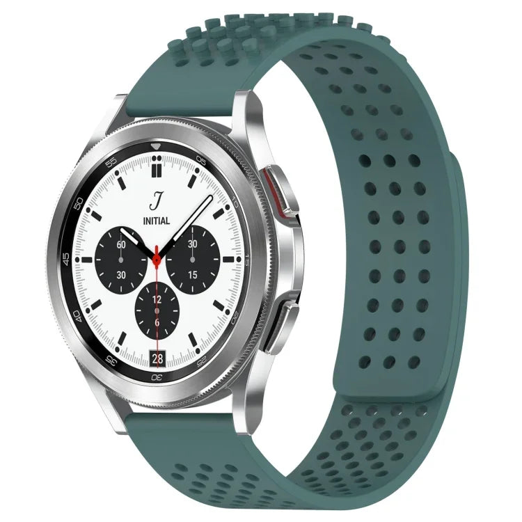 Bracelet de montre en silicone à pois 3D respirants avec trous de 20 mm, pour Samsung Galaxy Watch 4 Classic 42 mm, pour Samsung Galaxy Watch Active 2 44 mm, pour Samsung Galaxy Watch Active 2 40 mm