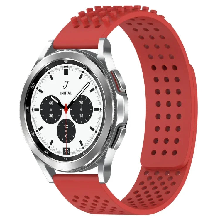 Bracelet de montre en silicone à pois 3D respirants avec trous de 20 mm, pour Samsung Galaxy Watch 4 Classic 42 mm, pour Samsung Galaxy Watch Active 2 44 mm, pour Samsung Galaxy Watch Active 2 40 mm