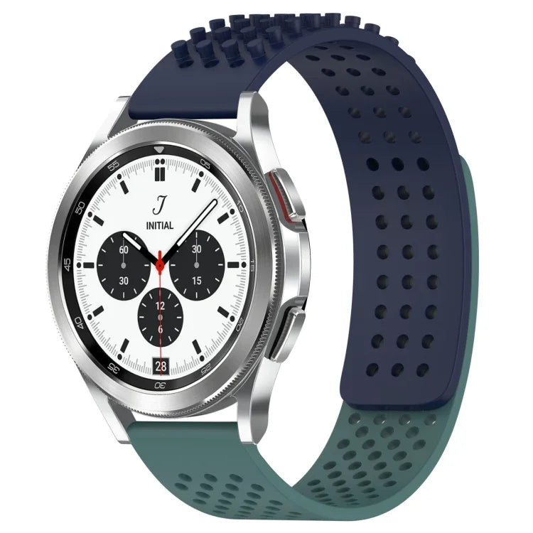 Bracelet de montre en silicone à pois 3D respirants avec trous de 20 mm, pour Samsung Galaxy Watch 4 Classic 42 mm, pour Samsung Galaxy Watch Active 2 44 mm, pour Samsung Galaxy Watch Active 2 40 mm
