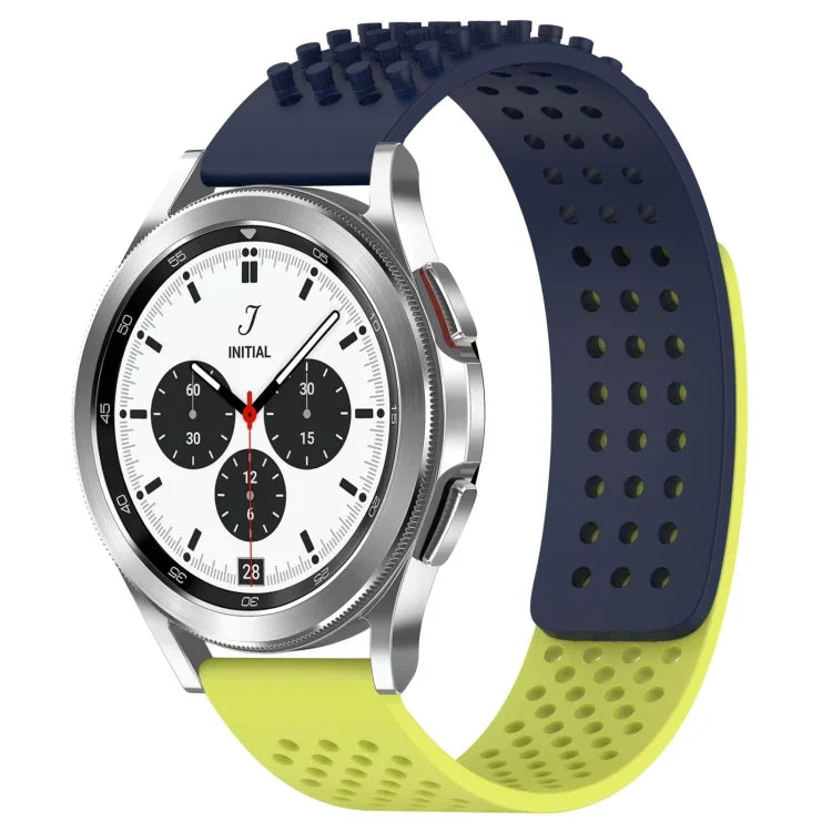 Bracelet de montre en silicone à pois 3D respirants avec trous de 20 mm, pour Samsung Galaxy Watch 4 Classic 42 mm, pour Samsung Galaxy Watch Active 2 44 mm, pour Samsung Galaxy Watch Active 2 40 mm