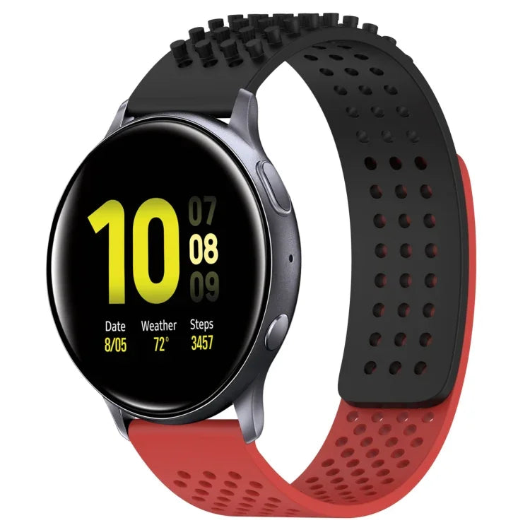 Bracelet de montre en silicone à pois 3D respirants avec trous de 20 mm, pour Samsung Galaxy Watch 4 Classic 42 mm, pour Samsung Galaxy Watch Active 2 44 mm, pour Samsung Galaxy Watch Active 2 40 mm