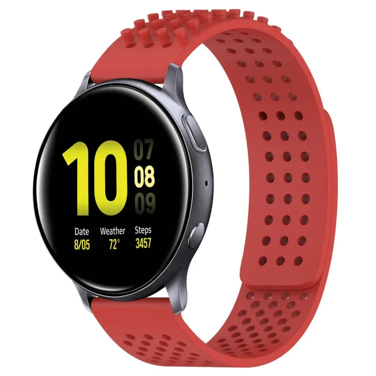 Bracelet de montre en silicone à pois 3D respirants avec trous de 20 mm, pour Samsung Galaxy Watch 4 Classic 42 mm, pour Samsung Galaxy Watch Active 2 44 mm, pour Samsung Galaxy Watch Active 2 40 mm