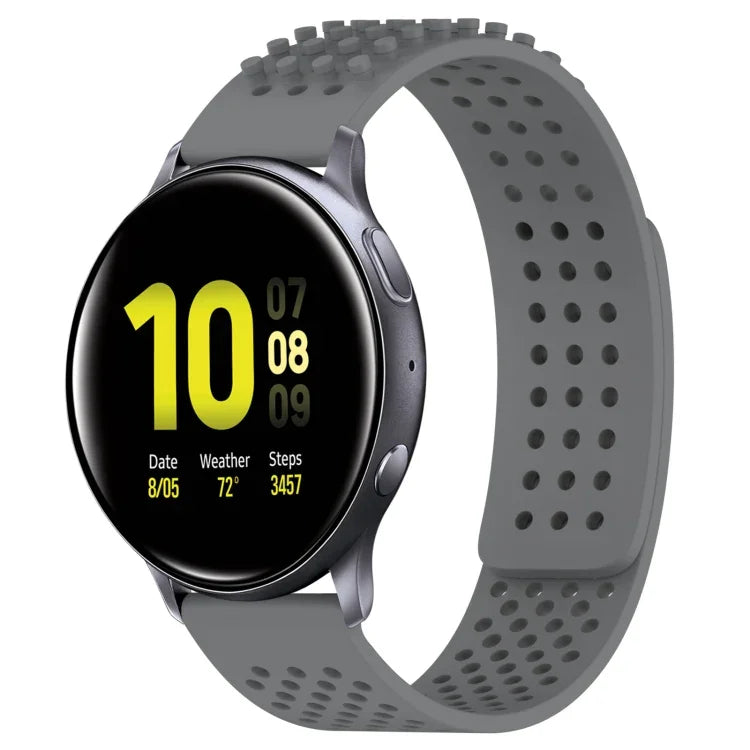 Bracelet de montre en silicone à pois 3D respirants avec trous de 20 mm, pour Samsung Galaxy Watch 4 Classic 42 mm, pour Samsung Galaxy Watch Active 2 44 mm, pour Samsung Galaxy Watch Active 2 40 mm
