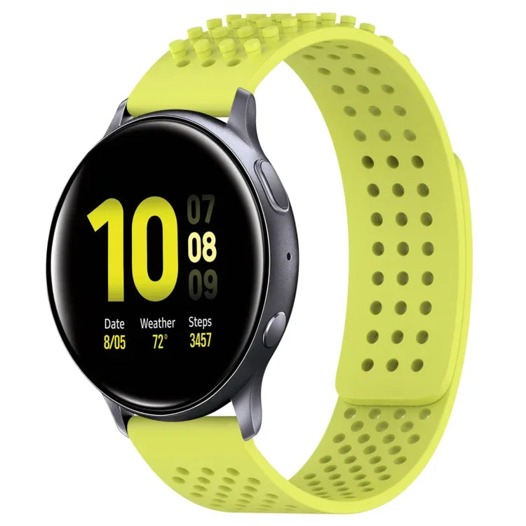 Bracelet de montre en silicone à pois 3D respirants avec trous de 20 mm, pour Samsung Galaxy Watch 4 Classic 42 mm, pour Samsung Galaxy Watch Active 2 44 mm, pour Samsung Galaxy Watch Active 2 40 mm