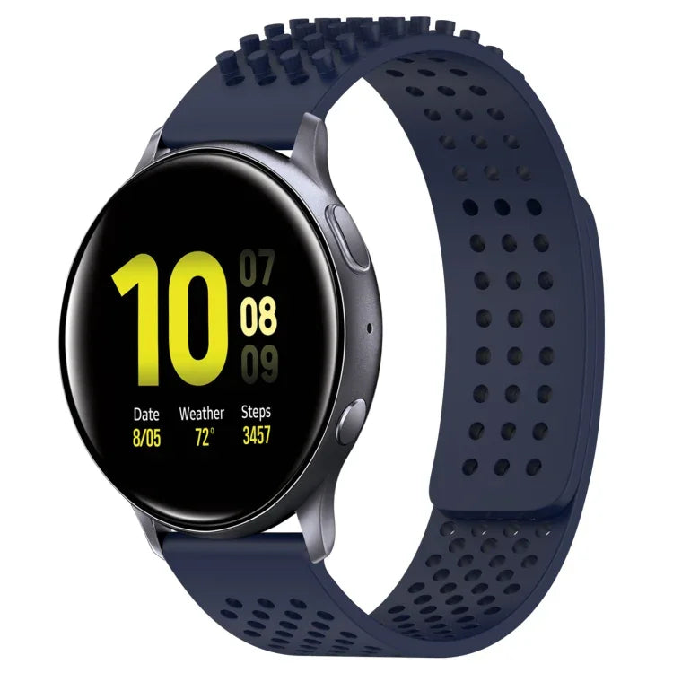 Bracelet de montre en silicone à pois 3D respirants avec trous de 20 mm, pour Samsung Galaxy Watch 4 Classic 42 mm, pour Samsung Galaxy Watch Active 2 44 mm, pour Samsung Galaxy Watch Active 2 40 mm