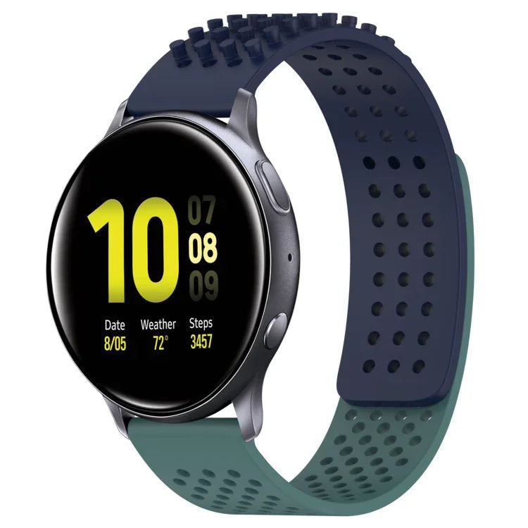 Bracelet de montre en silicone à pois 3D respirants avec trous de 20 mm, pour Samsung Galaxy Watch 4 Classic 42 mm, pour Samsung Galaxy Watch Active 2 44 mm, pour Samsung Galaxy Watch Active 2 40 mm