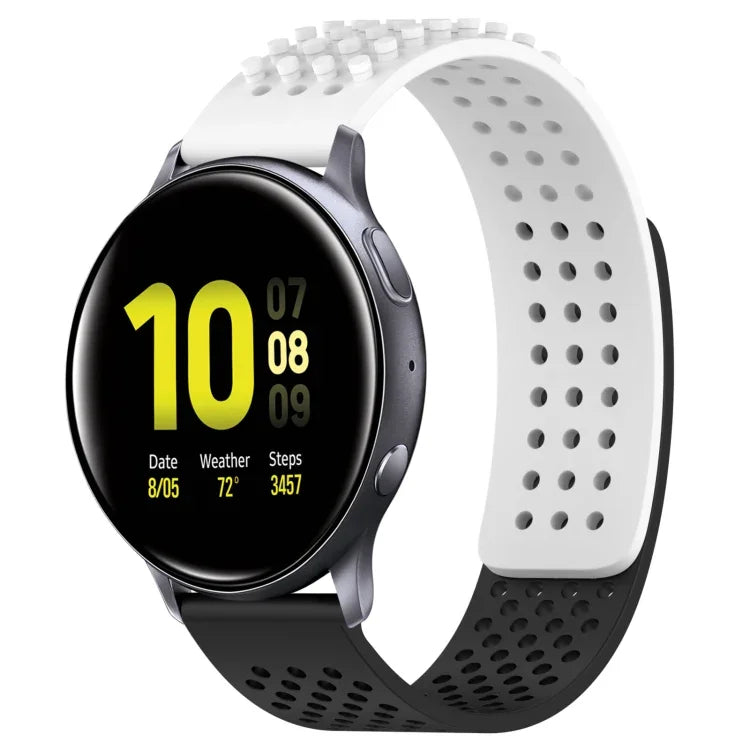 Bracelet de montre en silicone à pois 3D respirants avec trous de 20 mm, pour Samsung Galaxy Watch 4 Classic 42 mm, pour Samsung Galaxy Watch Active 2 44 mm, pour Samsung Galaxy Watch Active 2 40 mm