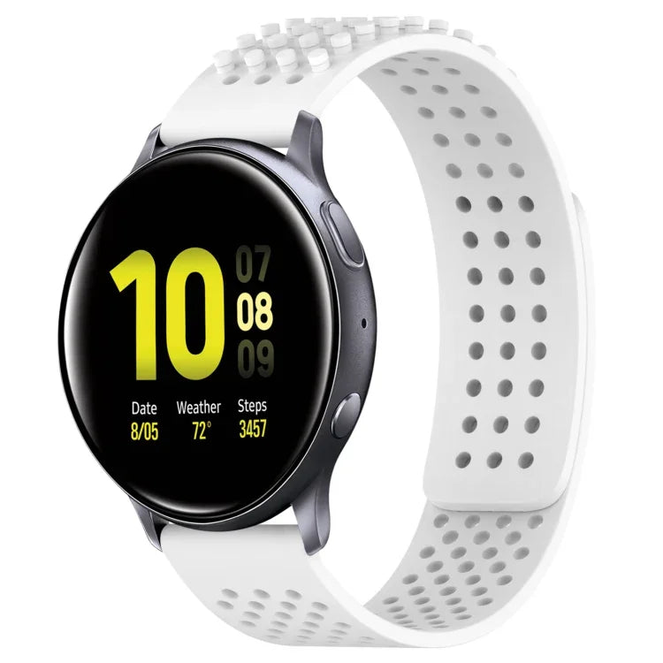 Bracelet de montre en silicone à pois 3D respirants avec trous de 20 mm, pour Samsung Galaxy Watch 4 Classic 42 mm, pour Samsung Galaxy Watch Active 2 44 mm, pour Samsung Galaxy Watch Active 2 40 mm