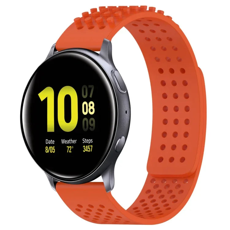 Bracelet de montre en silicone à pois 3D respirants avec trous de 20 mm, pour Samsung Galaxy Watch 4 Classic 42 mm, pour Samsung Galaxy Watch Active 2 44 mm, pour Samsung Galaxy Watch Active 2 40 mm